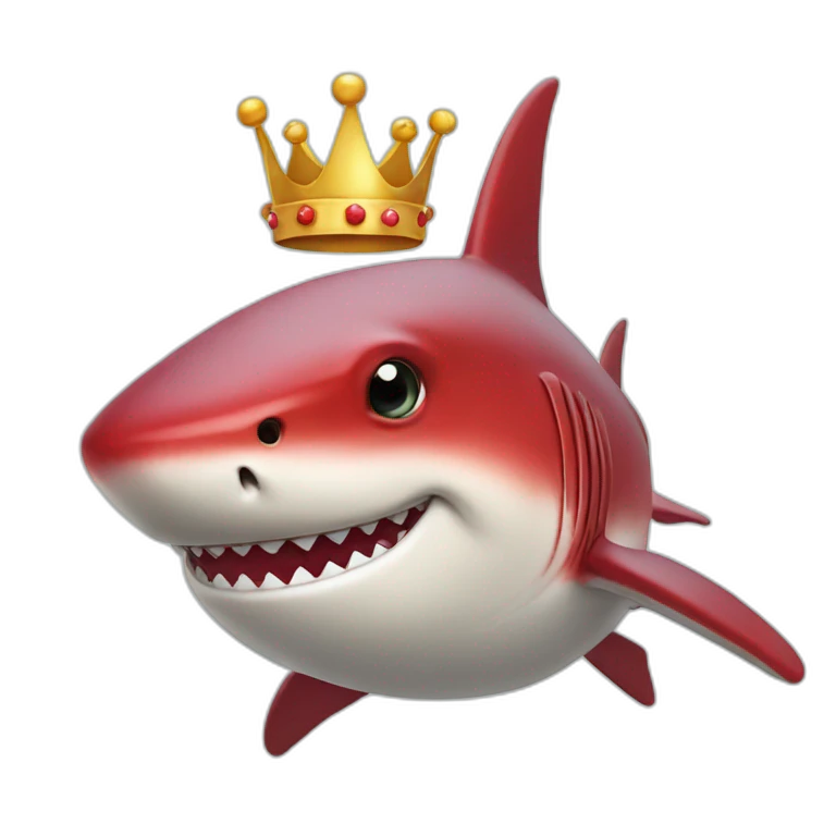 Red shark with a crown emoji