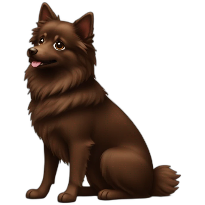 Spitz chocolate dark with brown seated no white colour  emoji