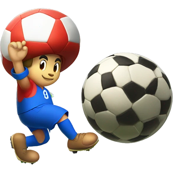 Toad mario playing soccer emoji