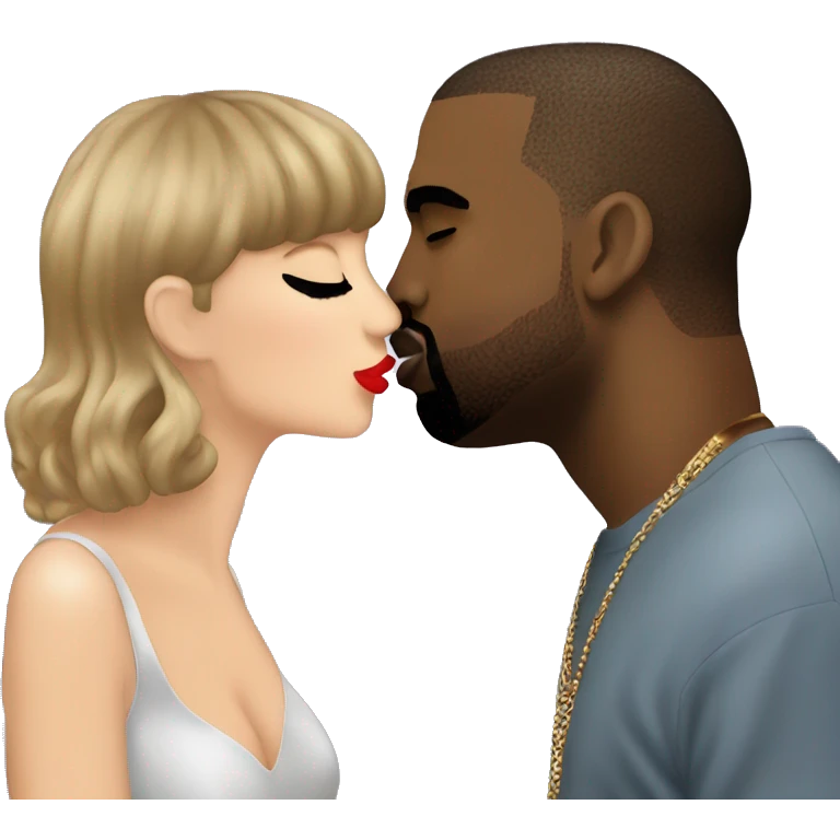 Taylor swift kissing Kanye West emoji