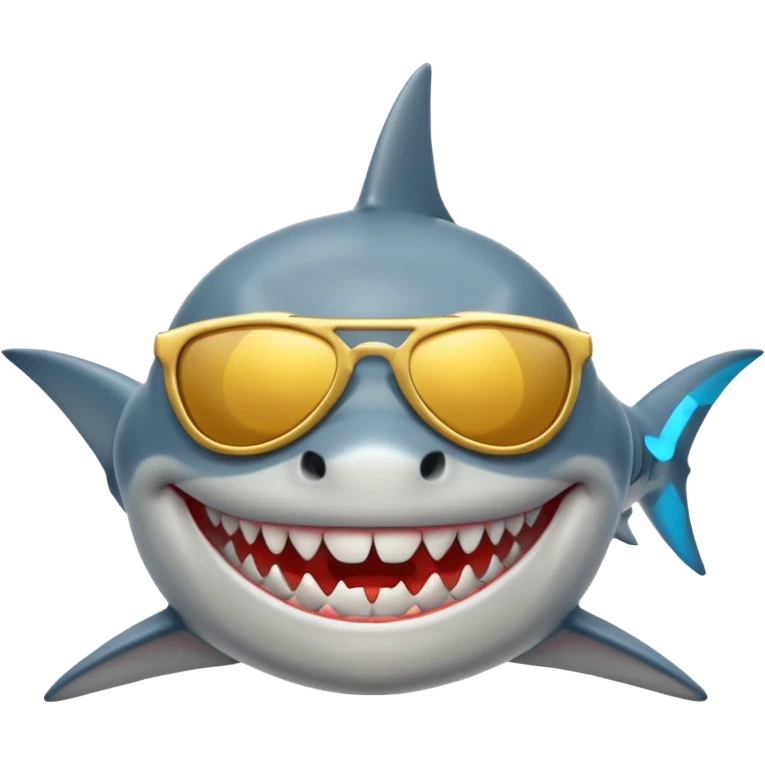 shark with sunglasses and golden. grills emoji