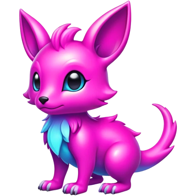 Neon-colored Cute Fionbri-creature (full body) by Falvie emoji