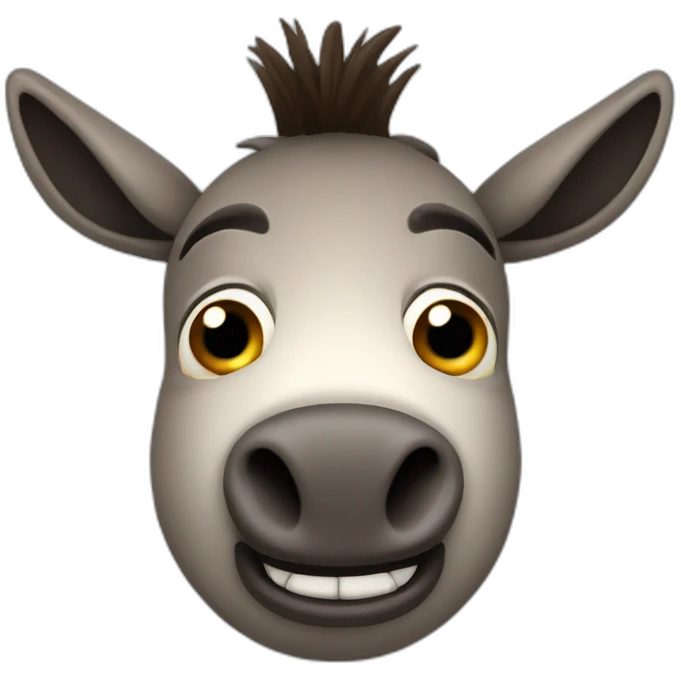 3d sphere with a cartoon Donkey skin texture with big courageous eyes emoji