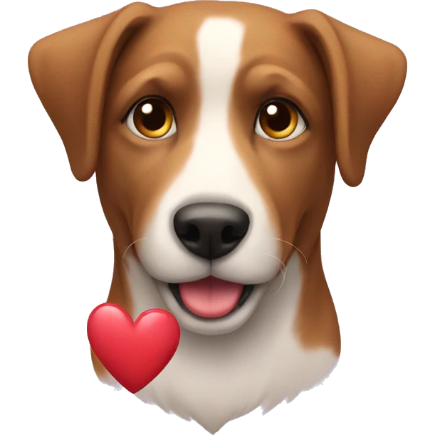 Dog with heart emoji