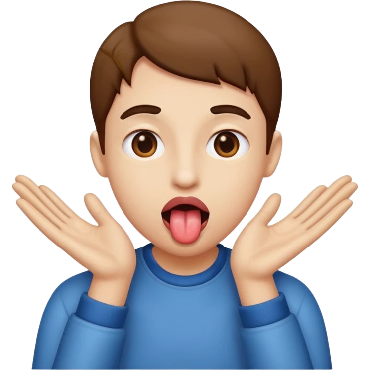tongue out with hands to the side emoji