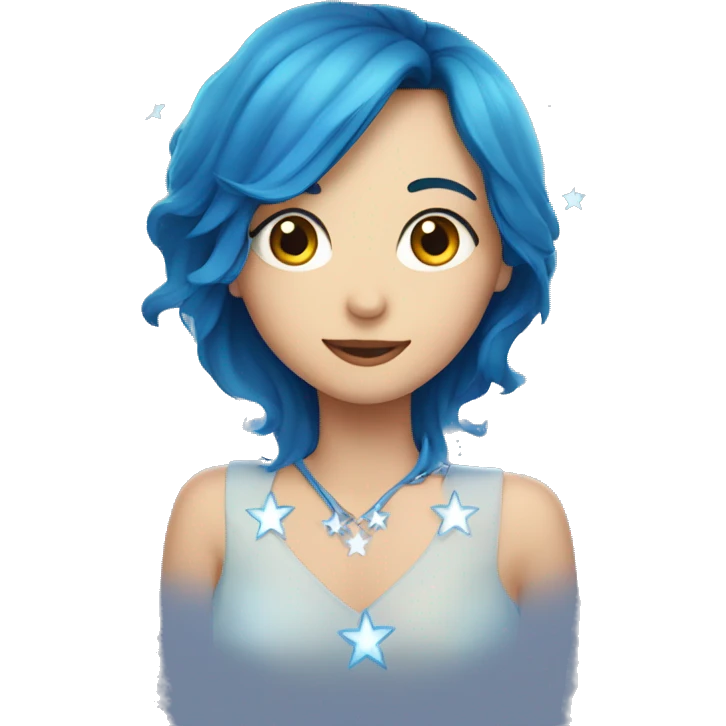 Corazón azul con estrellas emoji