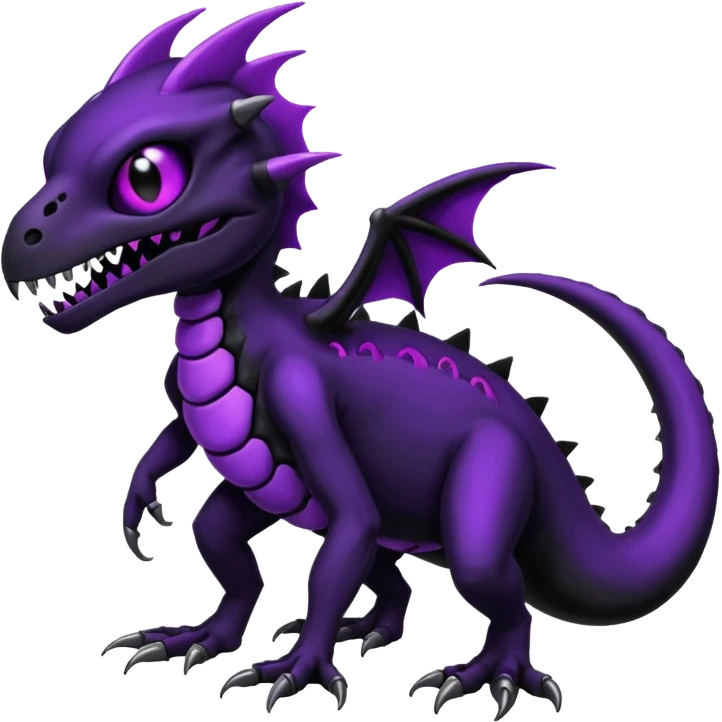 Evil Gothic Spooky Salandit-Duskull-Noibat-Fakémon-hybrid-creature (full body)  emoji
