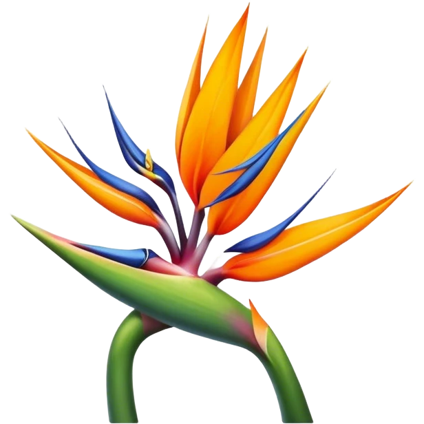 the flower the bird of paradise logo with the letter "A" emoji