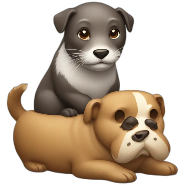 A otter on a dog emoji
