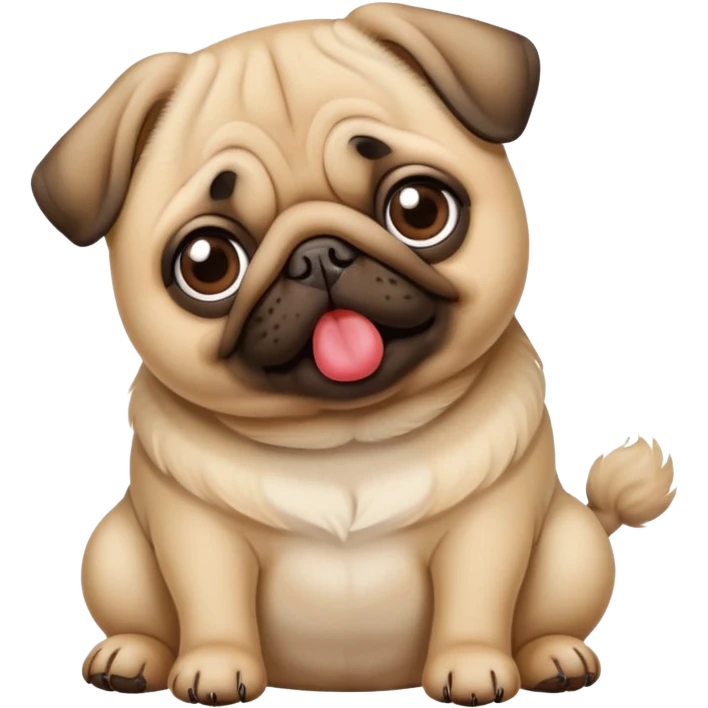 pug blowing a kiss emoji