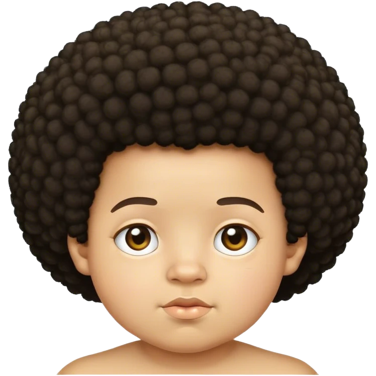 Create a light skin kid with an Afro kind of chubby  emoji