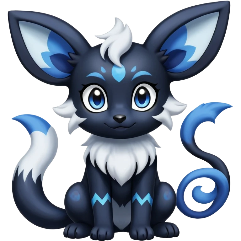 Shiny Cute Adorable Umbreon-Absol-Meowstic-Hybrid-Creature with pattern-markings emoji