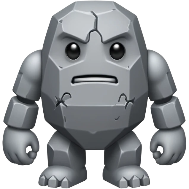 Un golem de pierre avec quelques cristaux emoji