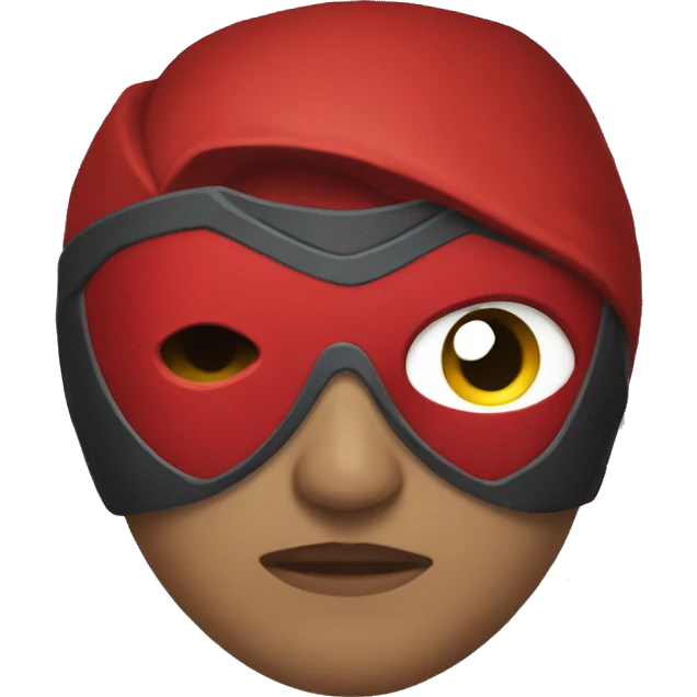 Red hood red eye mask  emoji