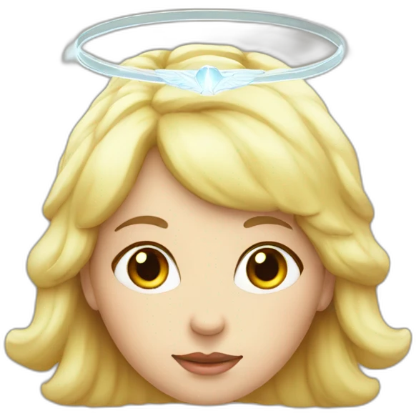 woman with halo above head, angel emoji
