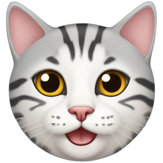 American shorthair cat with broken teeth emoji