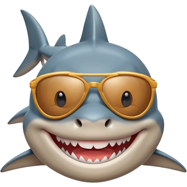 Shark with sunglasses emoji