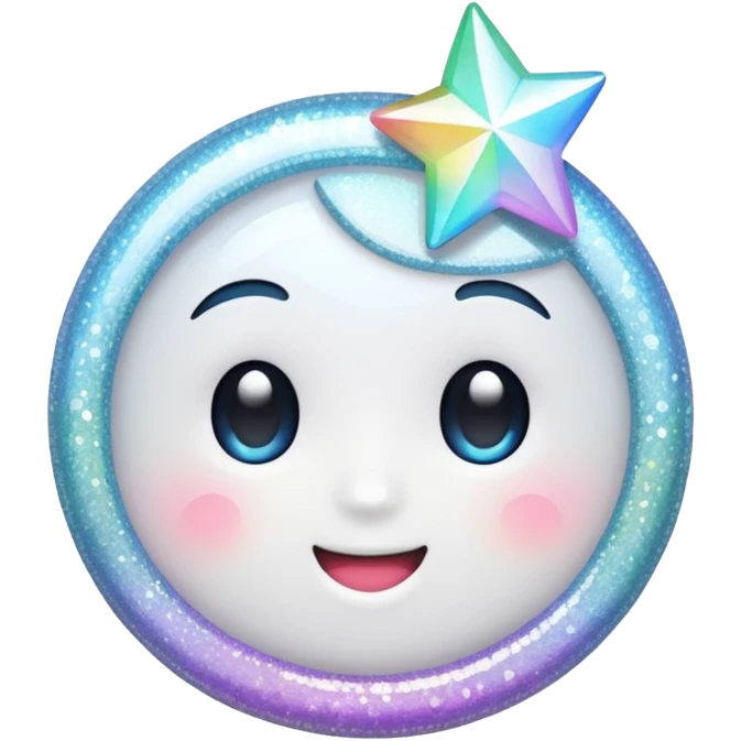 glitter white happy emoji