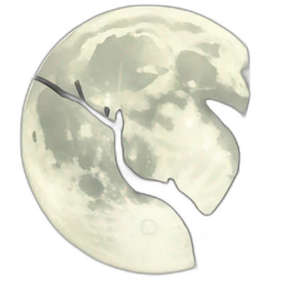 full moon and branches  emoji