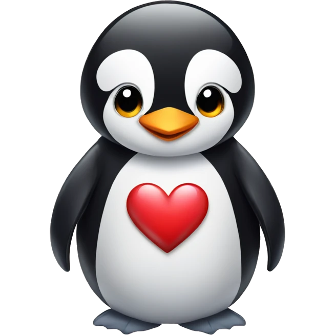 Penguin with a heart emoji