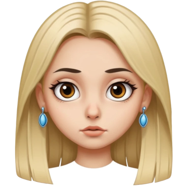 دختری با موهای صاف چشم درشت پیرسینگ زده تتوداره emoji