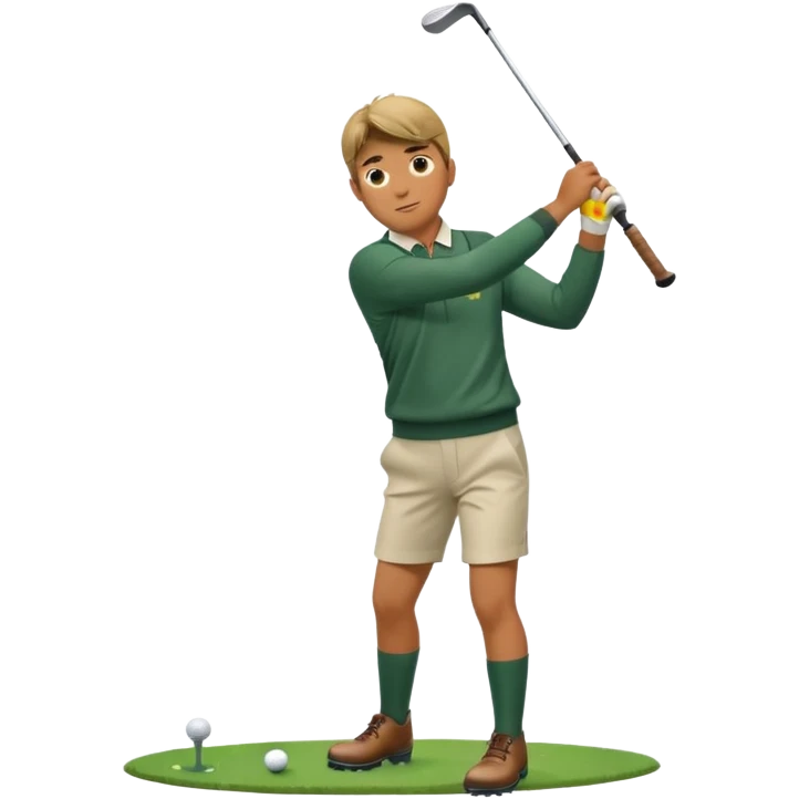 A man taking a drive off the tee in the rain wearing wellington boots  emoji