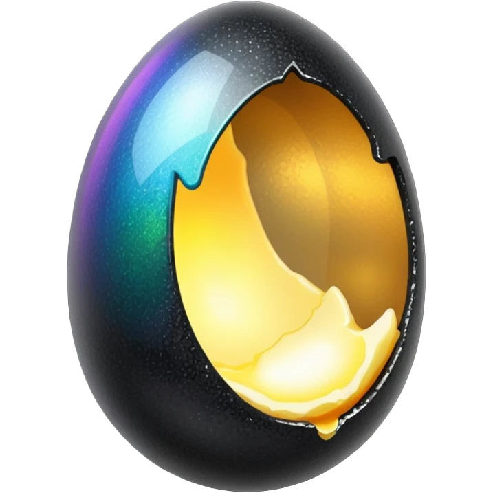 black glittery egg cracked open emoji