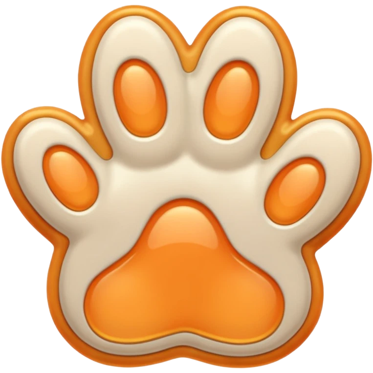 a light pastel orange pawprint emoji