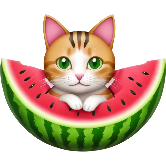 Cat in a watermelon. emoji
