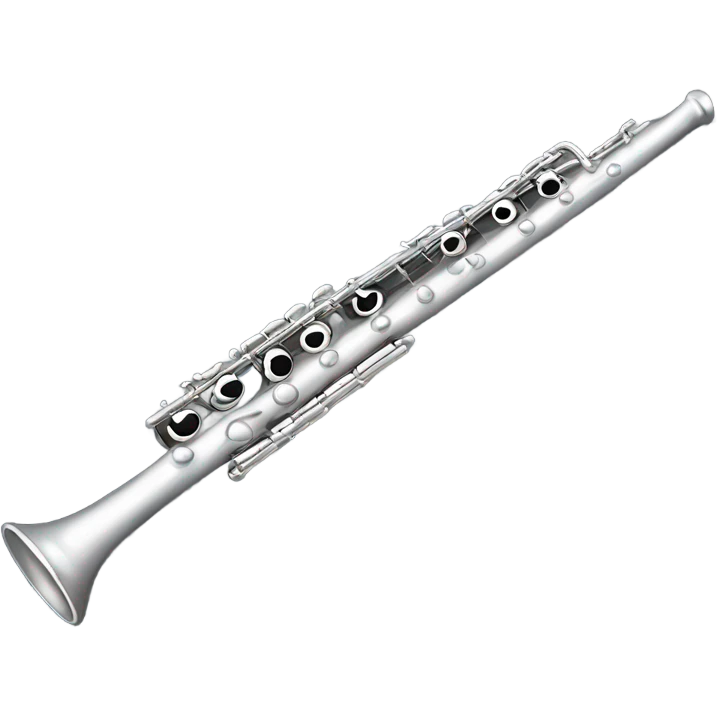 silver flute with a black wood mouthpiece emoji