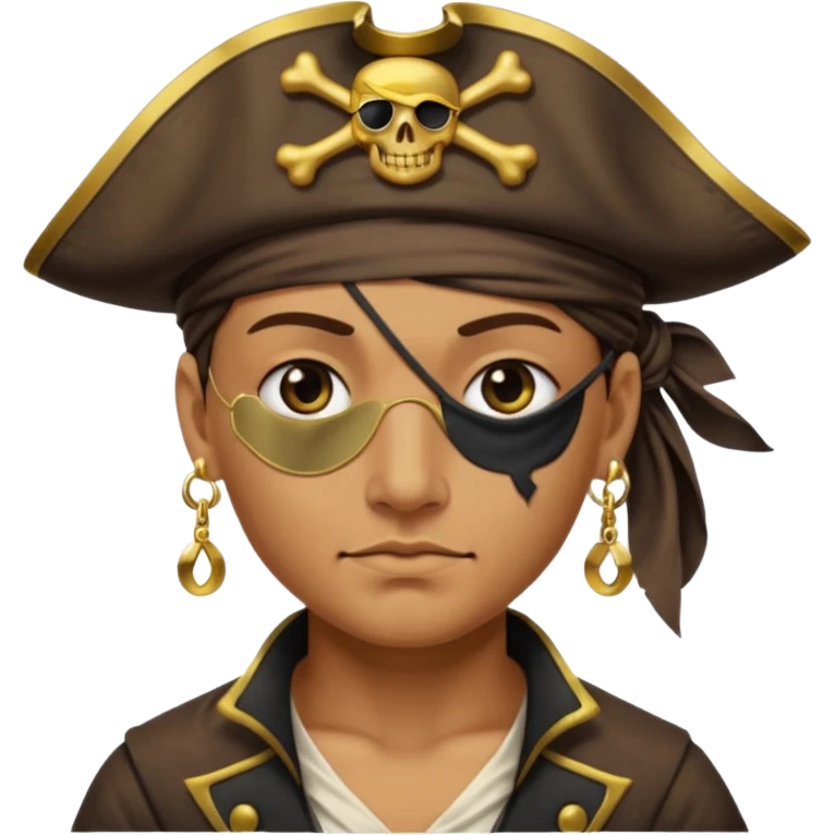 Eye patch pirate with earring, one eye covered
 emoji