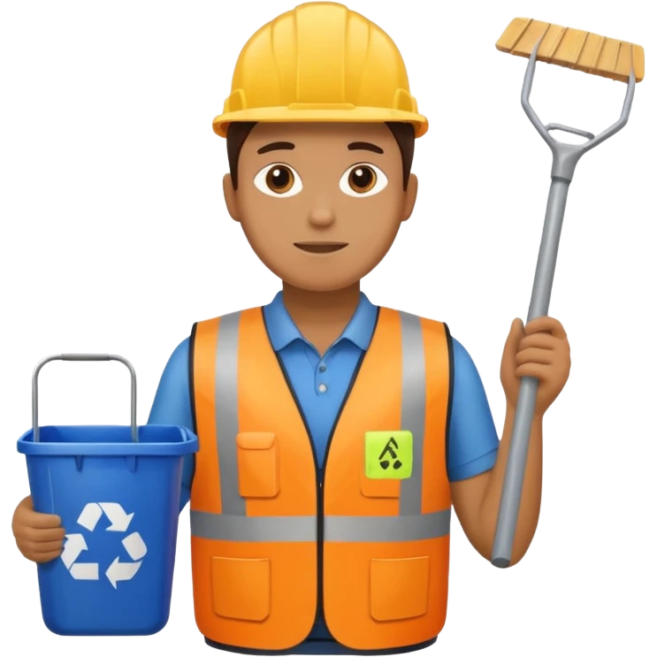 Waste Management, safety vest, trash picker emoji