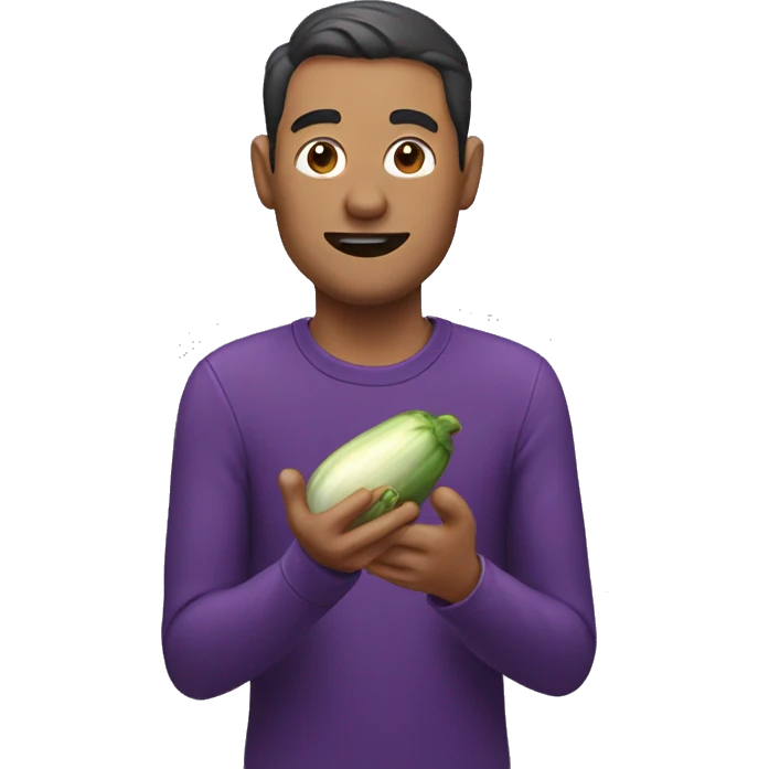 Man eating eggplant emoji