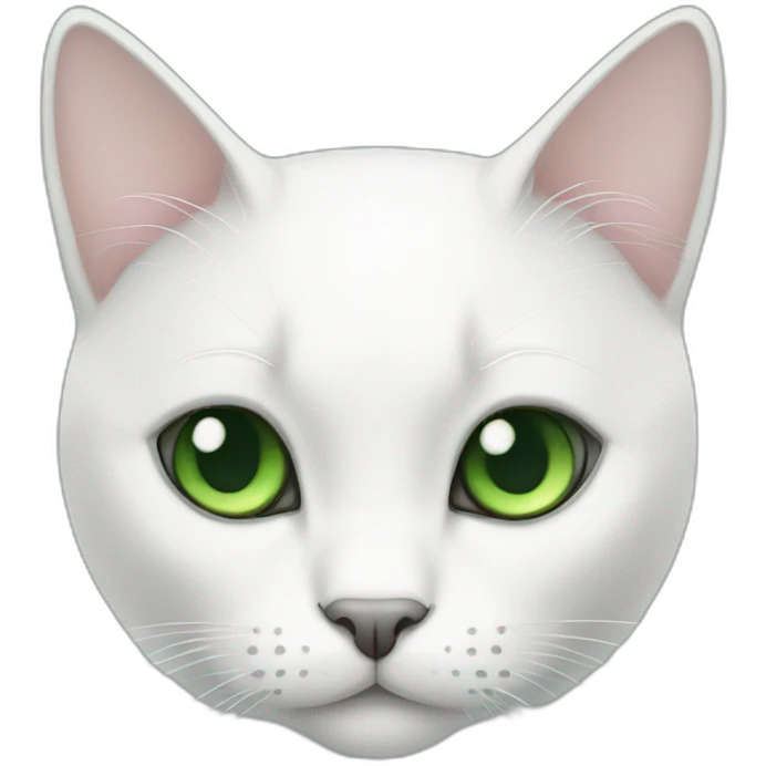 white cat black ear green eyes emoji