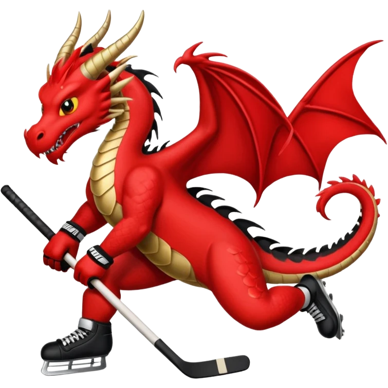 Hockey pekin dragons black and red emoji