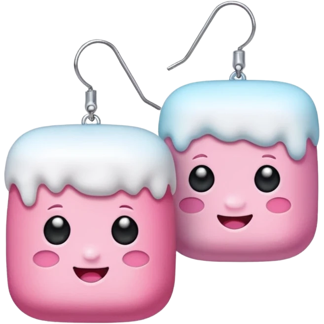 colored marshmallow with earrrings emoji