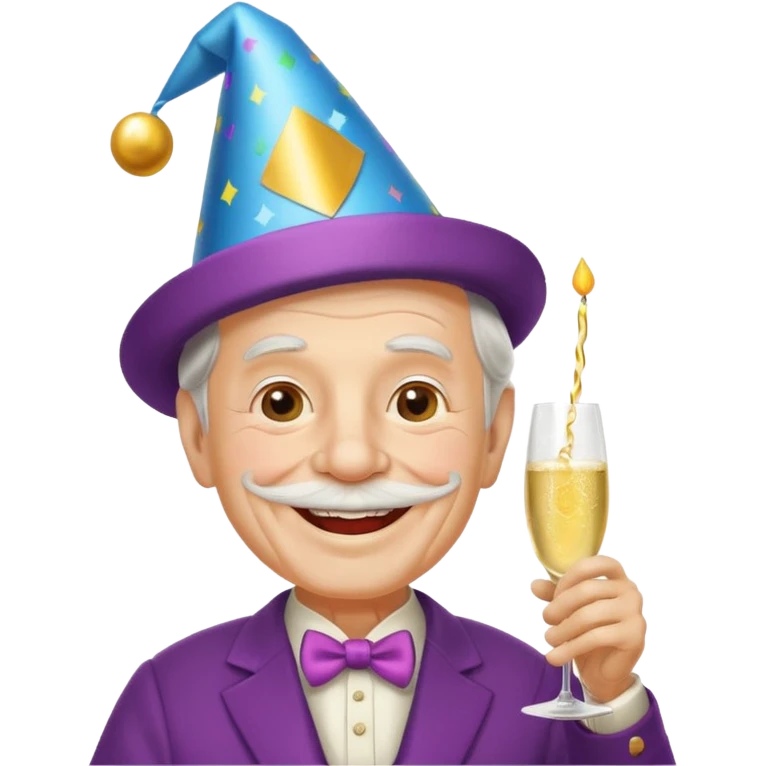Old man partying emoji