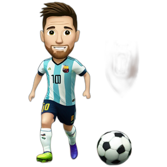 Messi dribblant cr7 en petit pond emoji
