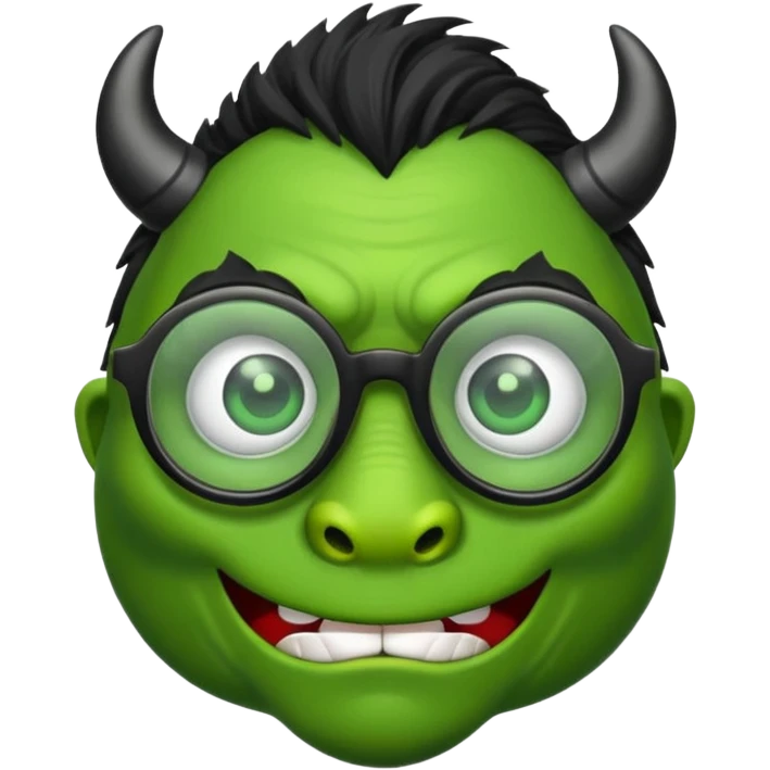 monster with a big nose and black glasses emoji