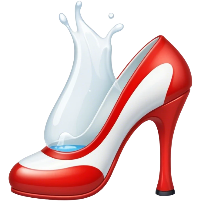 a red heel with a white liquid emoji