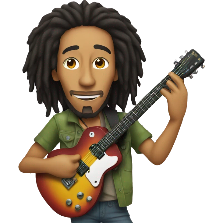 Bob marley with guitar emoji