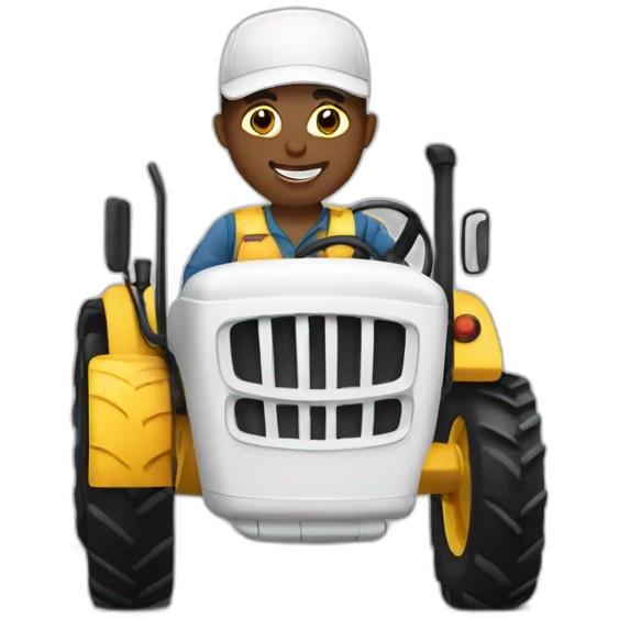 white tractor driver emoji
