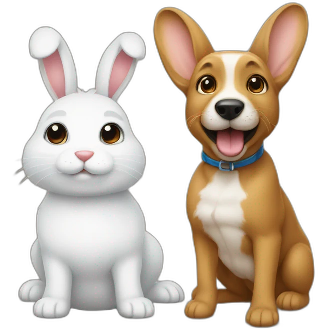 Lapin et un chien emoji