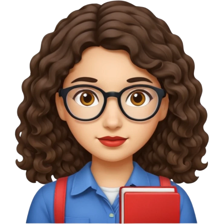 hispanic nerd girl wavy hair emoji