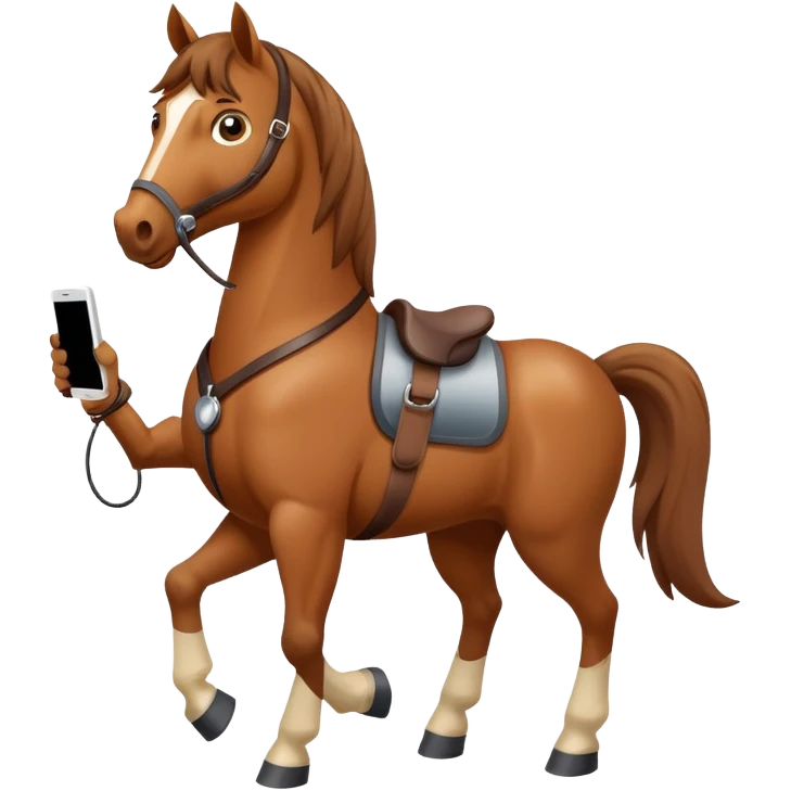 horse with phone emoji