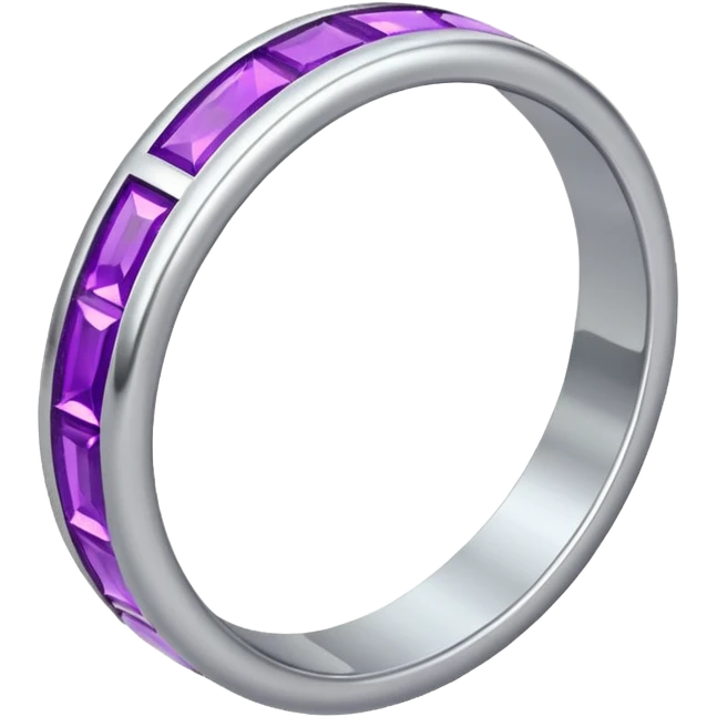 anel de casamento branco e roxo emoji