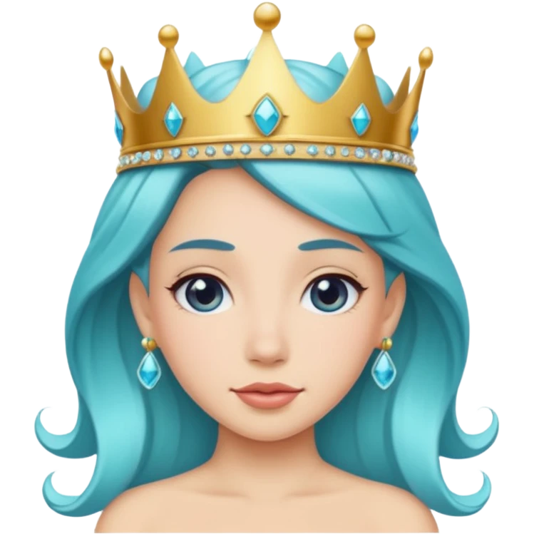 aqua princess, bold, crown emoji