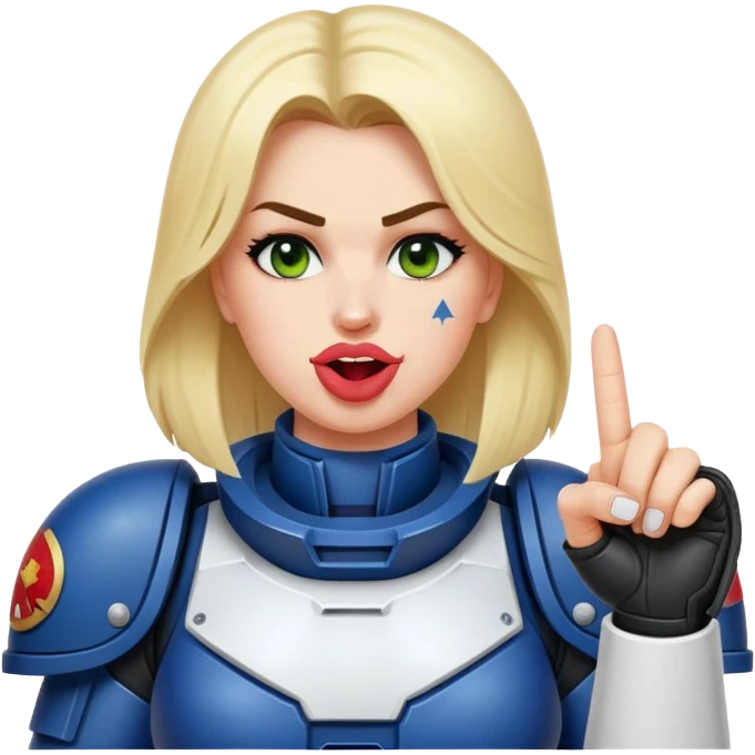 woman space marine crossed out middle finger and face with tongue out wink eye emoji