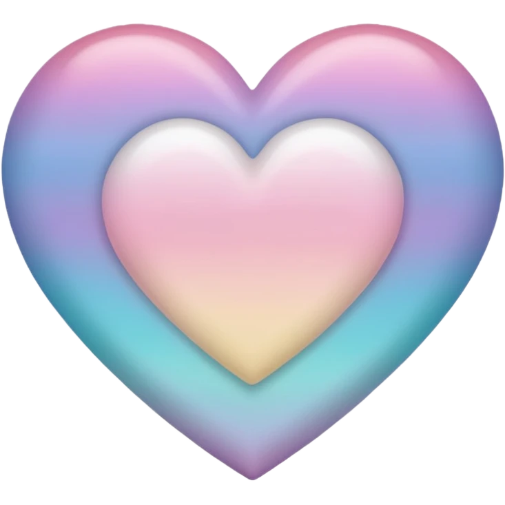 white heart with a pastel ombre emoji