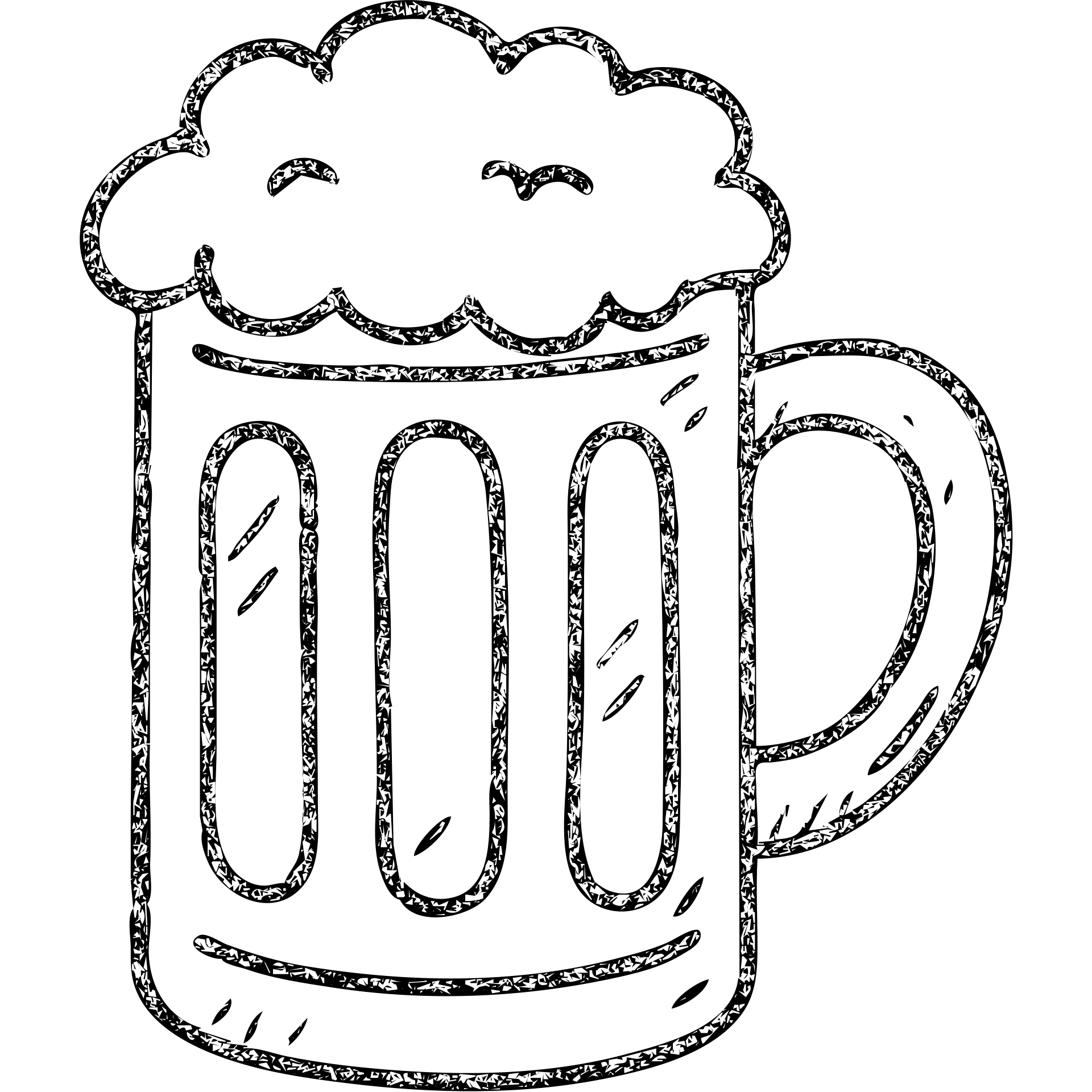 hand drawn outlined beer mug icon emoji